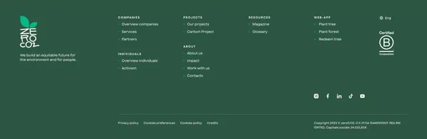 Sustainable and environmental projects for Corporations and Privates | zeroCO2 - Landing design inspiration