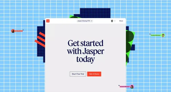 AI that’s built for marketing – Jasper - Landing design inspiration