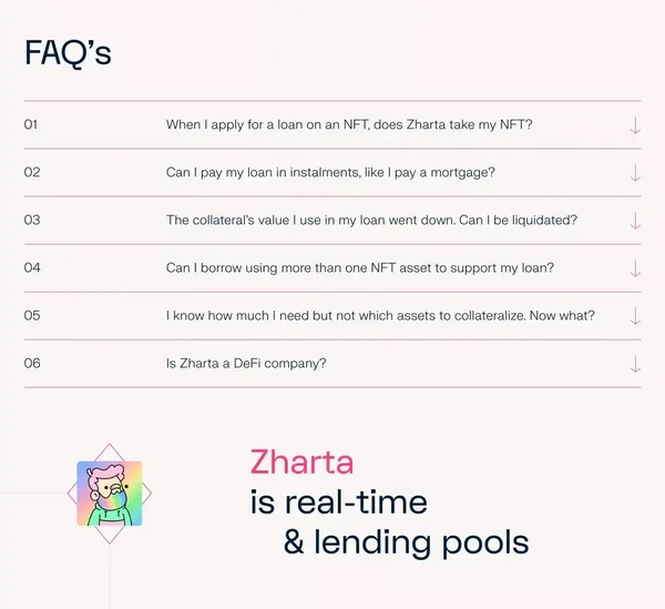Zharta | Real-time NFTs loans platform - Landing design inspiration
