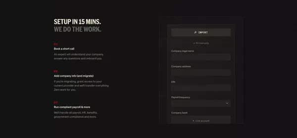Central - Payroll, benefits & state compliance for startups - Landing design inspiration