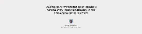 Rulebase — Revenue workforce for financial services - Landing design inspiration