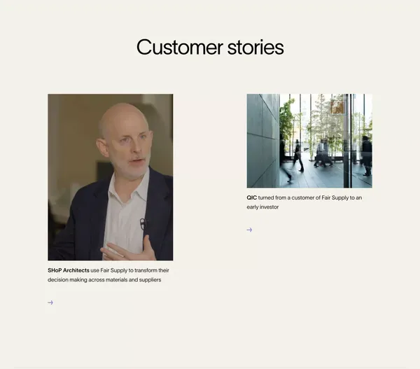 Fair Supply - Cloud-based ESG Risk Management and Compliance - Landing design inspiration