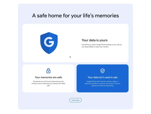 Google Photos - Landing design inspiration