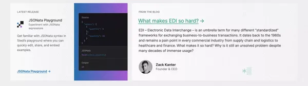 APIs for building EDI integrations - Landing design inspiration