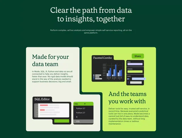 Modern Business Intelligence | Better data, better decisions - Landing design inspiration