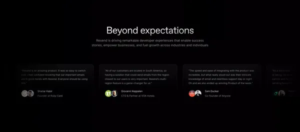 Resend - Landing design inspiration