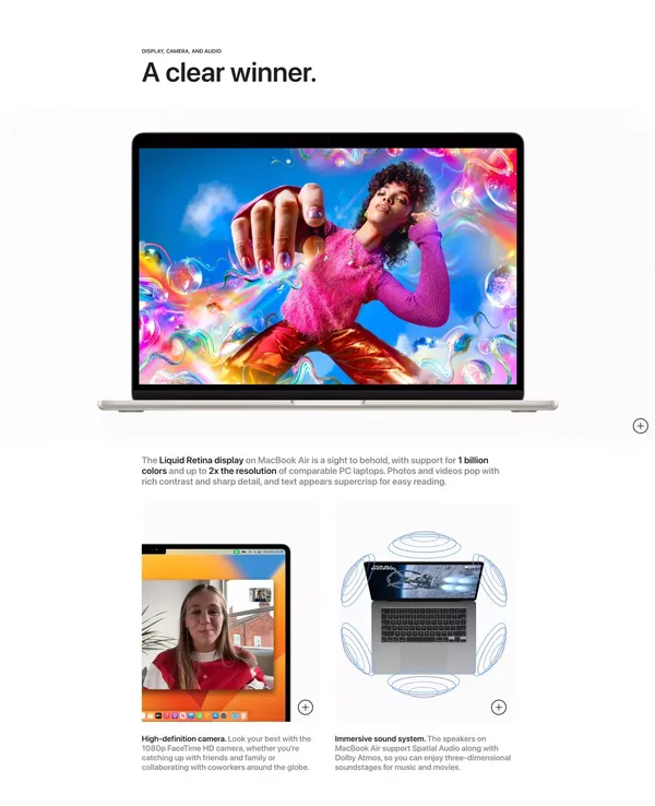 MacBook Air 13- and 15-inch with M2 - Apple - Landing design inspiration