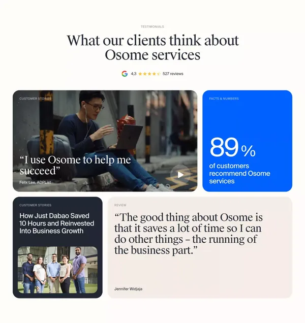 Osome Hassle-Free Incorporation and Accounting Experts for Your Business - Landing design inspiration