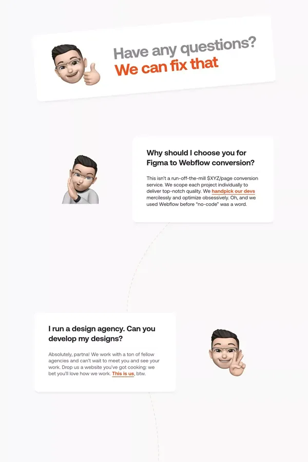 Figma to Webflow - Powered by High Five Studio - Landing design inspiration