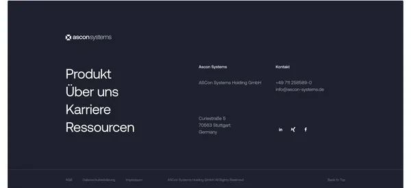 Ascon Systems - Landing design inspiration