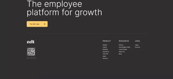 Zelt – The employee platform for growth - Landing design inspiration