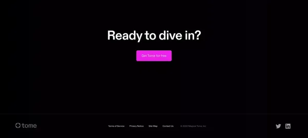 Tome - The storytelling tool for work. - Landing design inspiration