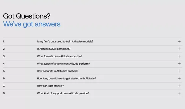 Altitude — AI for Finance‍ Complex Decisions‍ Made Simple - Landing design inspiration