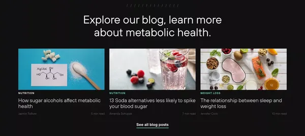 Levels - Metabolic Fitness Program - Landing design inspiration