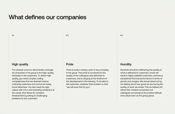 Generate Group - Landing design inspiration