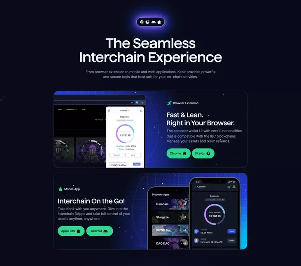 Keplr Wallet | Your Interchain Gateway - Landing design inspiration
