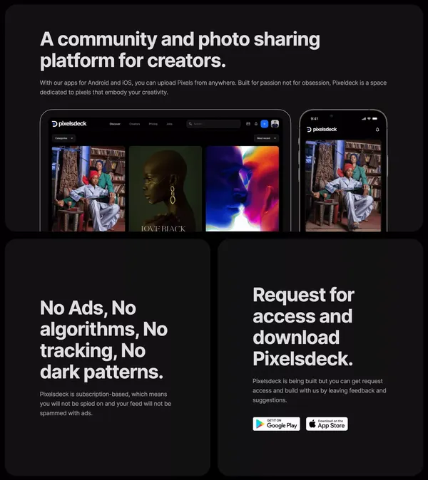 Pixelsdeck - Landing design inspiration