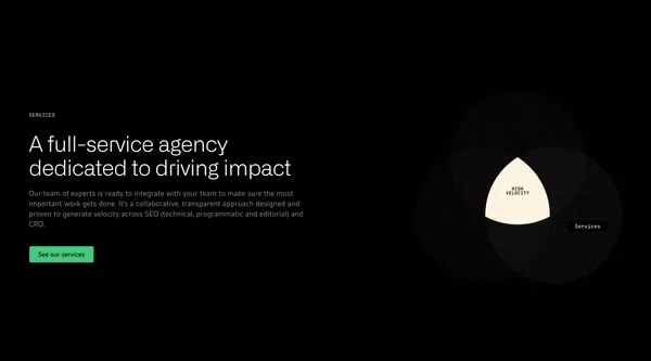 Build SEO Velocity. Own intent // Graphite - Landing design inspiration