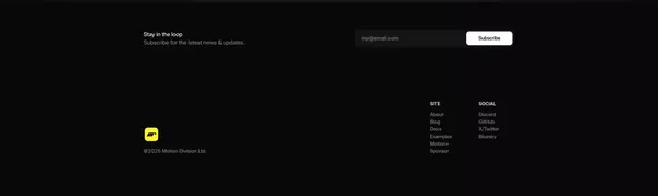 Motion - A modern animation library for JavaScript and React - Landing design inspiration