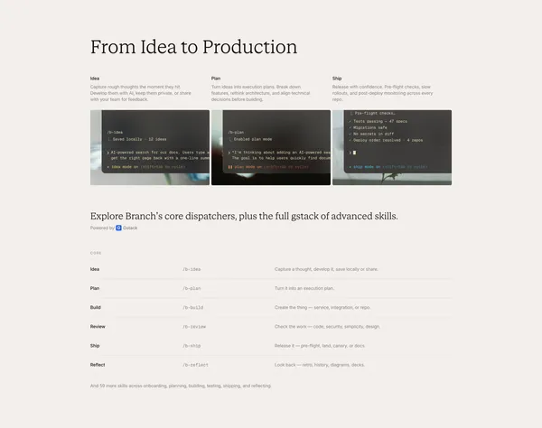 Branch — Give AI the context and skills to build better products - Landing design inspiration