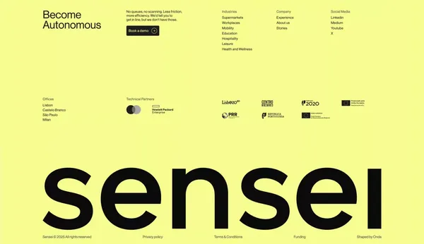 Sensei - Autonomous Retail Experiences - Landing design inspiration