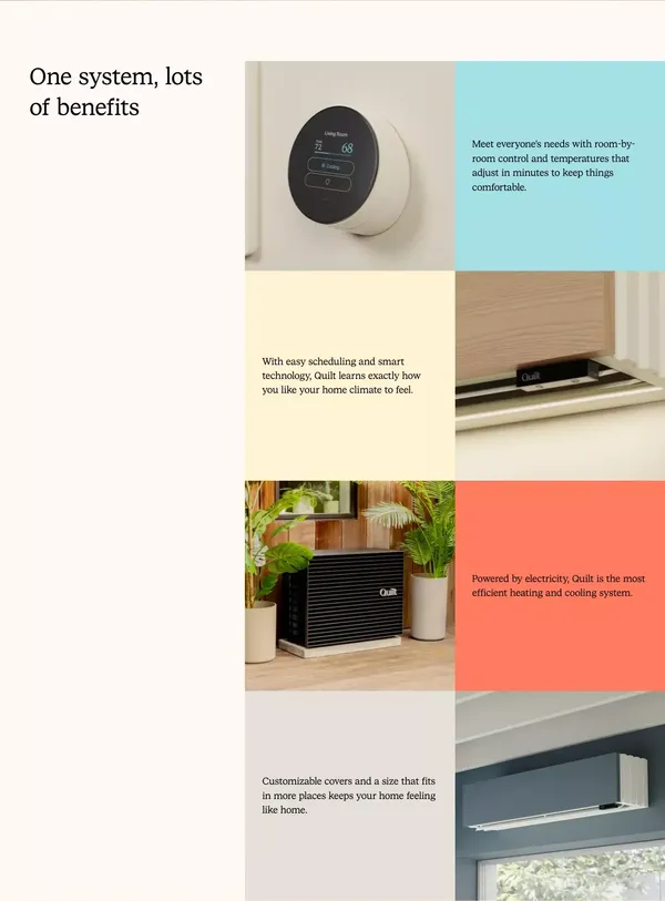 Quilt – The smartest way to heat and cool your home - Landing design inspiration
