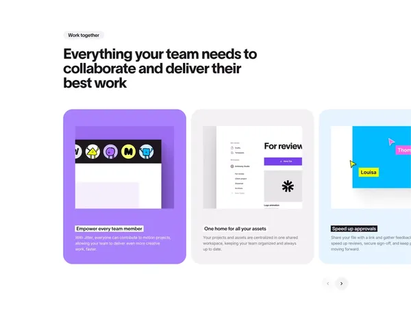 Jitter ·  A fast and simple motion design tool on the web - Landing design inspiration