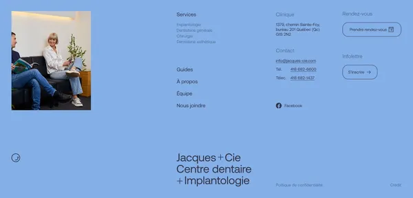 Jacques + Cie – Clinique dentaire à Québec - Soins dentaires humains & professionnels à Sainte-Foy - Product page design inspiration