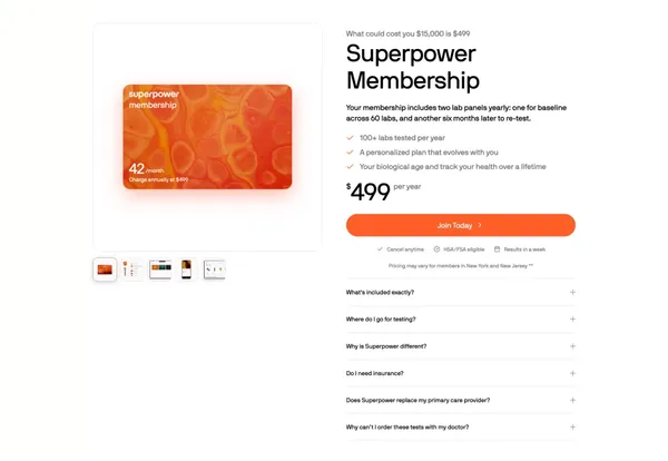 Superpower | Your New Health Intelligence - Landing design inspiration