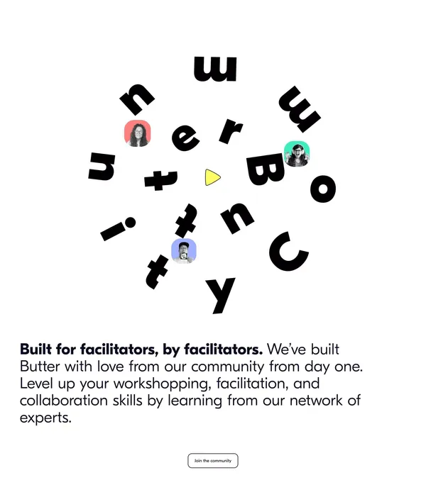 Butter | Virtual collaboration as smooth as butter - Landing design inspiration