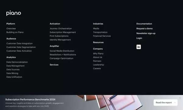Piano | Data-Driven Customer Engagement Solutions - Landing design inspiration