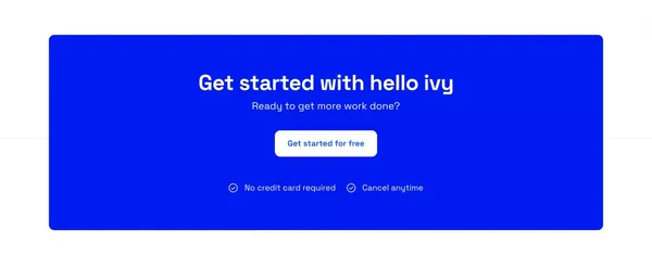 hello ivy - Project management and team communication software - Landing design inspiration