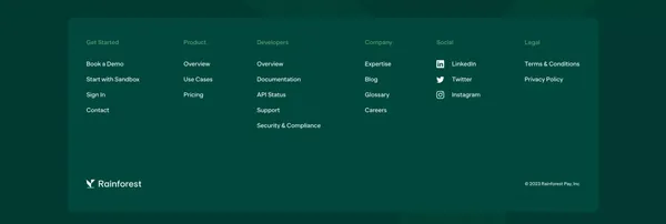 Rainforest | Payments processing for software companies - Landing design inspiration