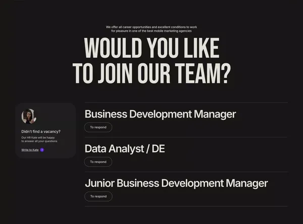 HunterMob — Mobile app marketing agency - Landing design inspiration