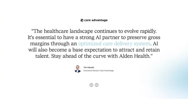 Alden | AI assistants for home care - Landing design inspiration