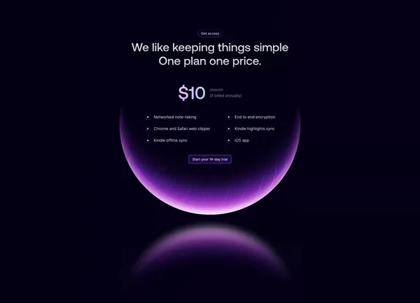 Reflect - Landing design inspiration
