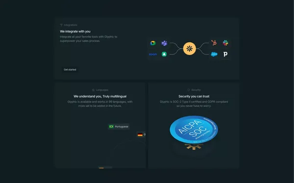 Glyphic | AI Copilot for Sales Teams - Landing design inspiration