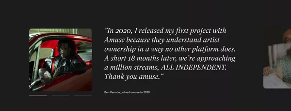 Independent Record Label & Music Distribution | amuse - Landing design inspiration