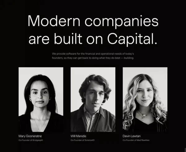 Capital — Banking built for founders - Landing design inspiration