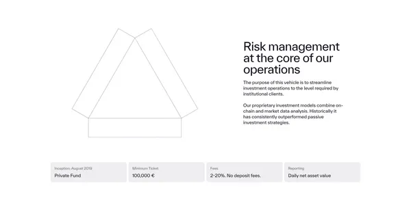 Evolving digital asset investment vehicle - Landing design inspiration
