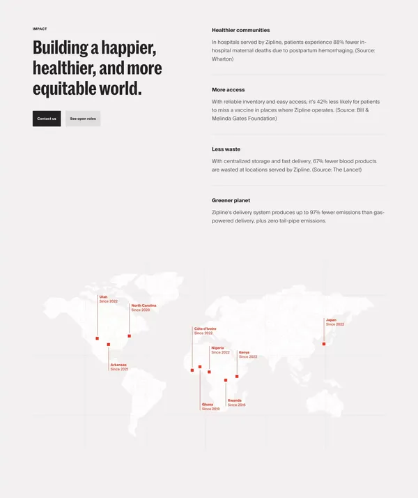 Zipline Instant Delivery & Logistics - Landing design inspiration
