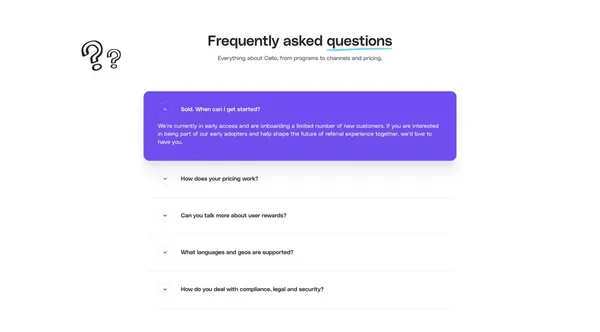 Cello | User-led growth platform for B2B SaaS - Landing design inspiration