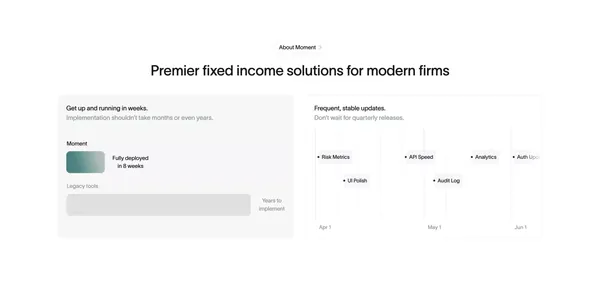 Moment | Fixed Income Trading and Data for Wealth Platforms - Landing design inspiration