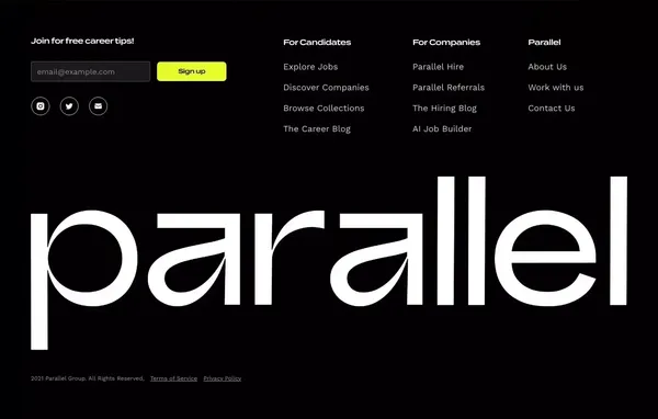 Parallel | Your direct path to hired. - Landing design inspiration