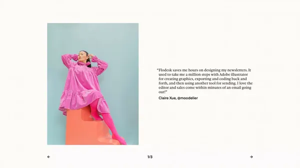 Flodesk | Design emails people love to open. Sell online. - Landing design inspiration