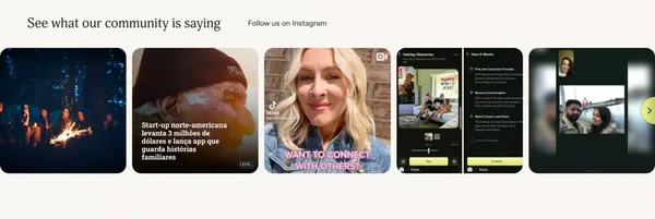 Remento: Capture family stories - Landing design inspiration