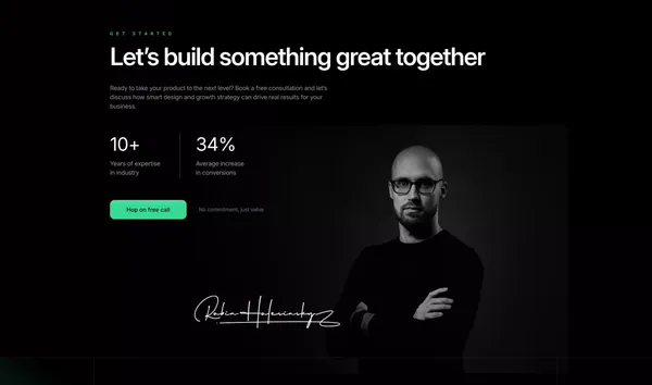 Robin Holesinsky | Product & Growth Designer - Landing design inspiration