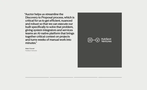 Auctor | AI System of Action for Software Implementations - Landing design inspiration