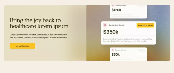 Joyful Health | Revenue Recovery For Practices - Landing design inspiration