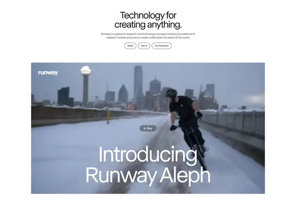 Runway | Tools for human imagination. - Landing design inspiration